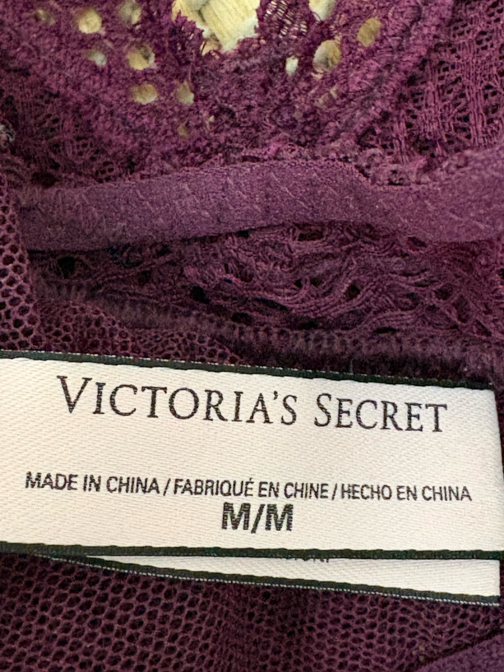 Victoria's Secret Plum Lightly Lined Lace Racerback Bralette | Size M - Picture 6 of 9